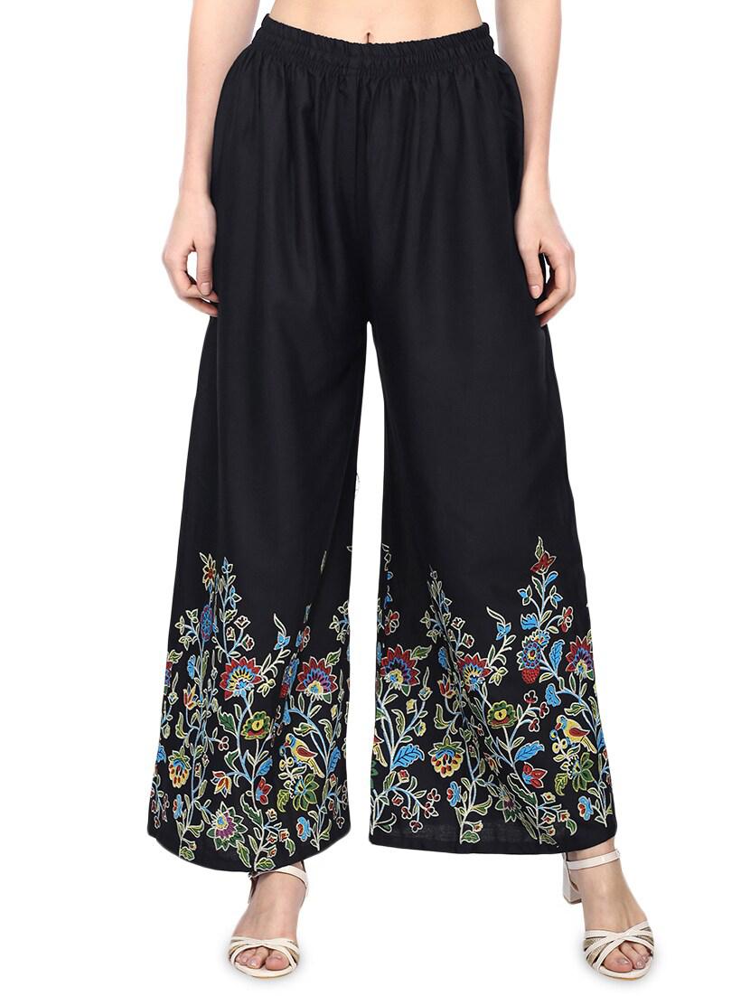 floral hem flared palazzo  - 17138745 -  Zoom Image - 0