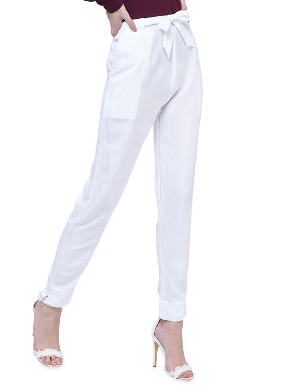 tie front solid trouser  - 17138889 -  Zoom Image - 0