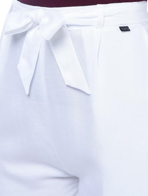 tie front solid trouser - 17138889 - Standard Image - 3
