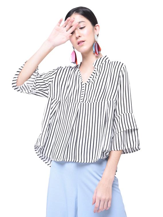 women's straight mandarin neck top - 17138905 - Zoom Image - 0