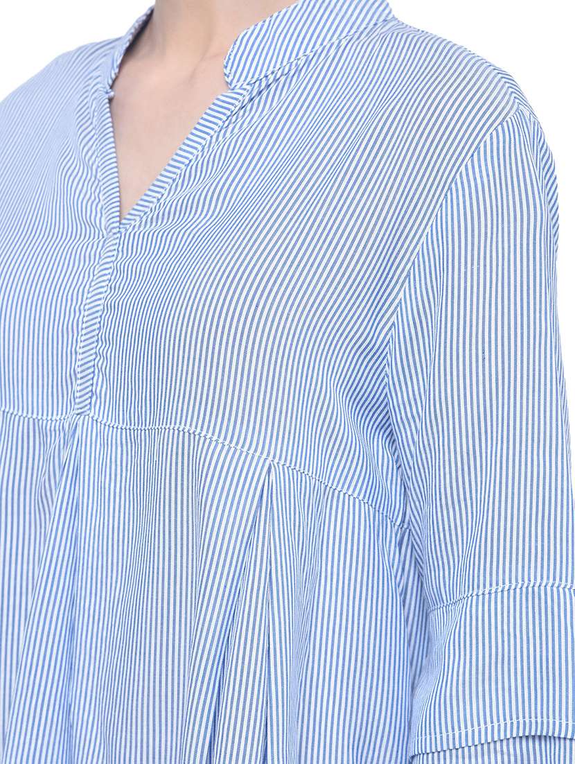 women's a line mandarin neck top - 17138906 -  Standard Image - 3