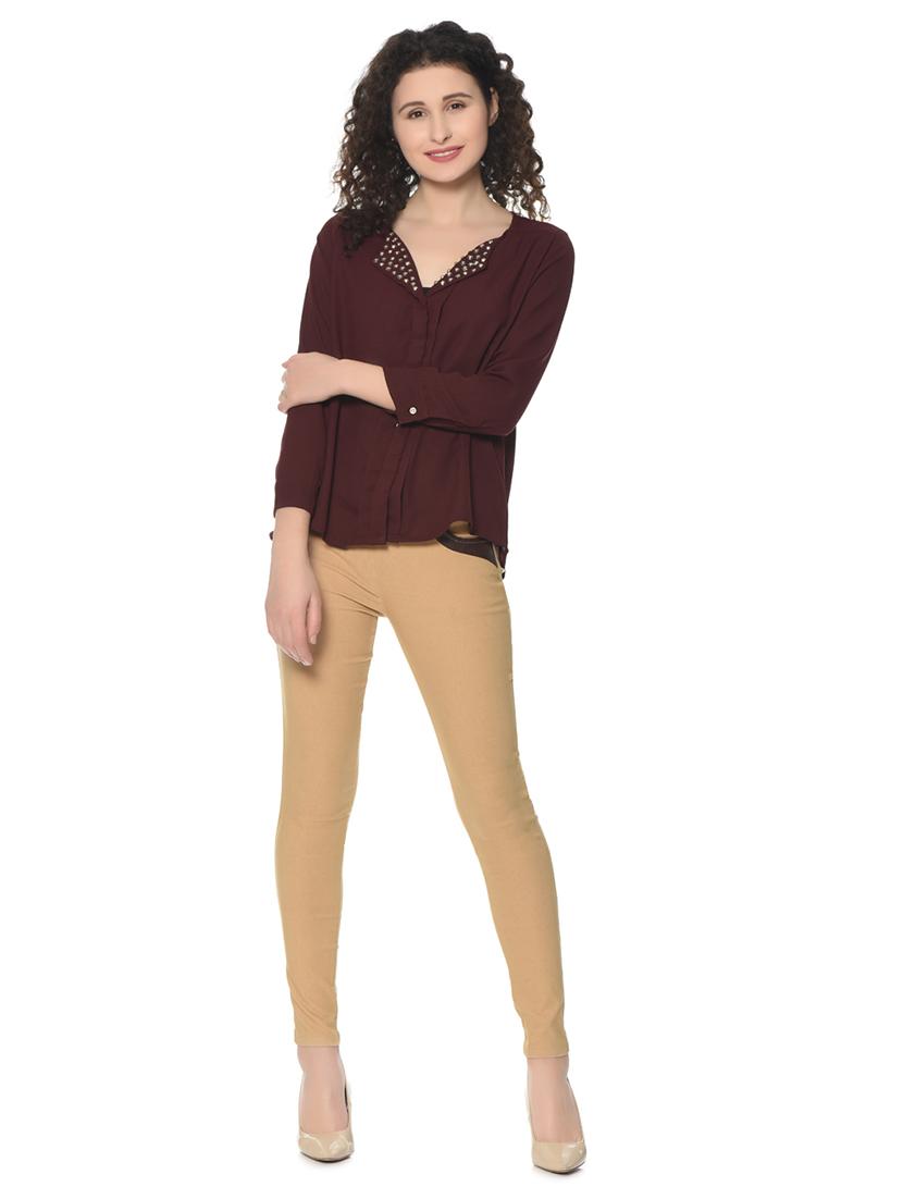 maroon regular shirt - 17138952 - Standard Image - 3