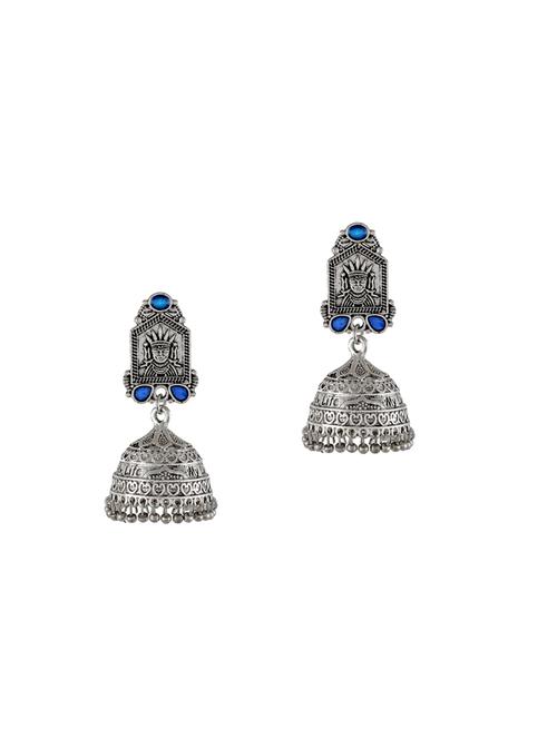 silver tone silver plated jhumka earring - 17139728 - Standard Image - 0
