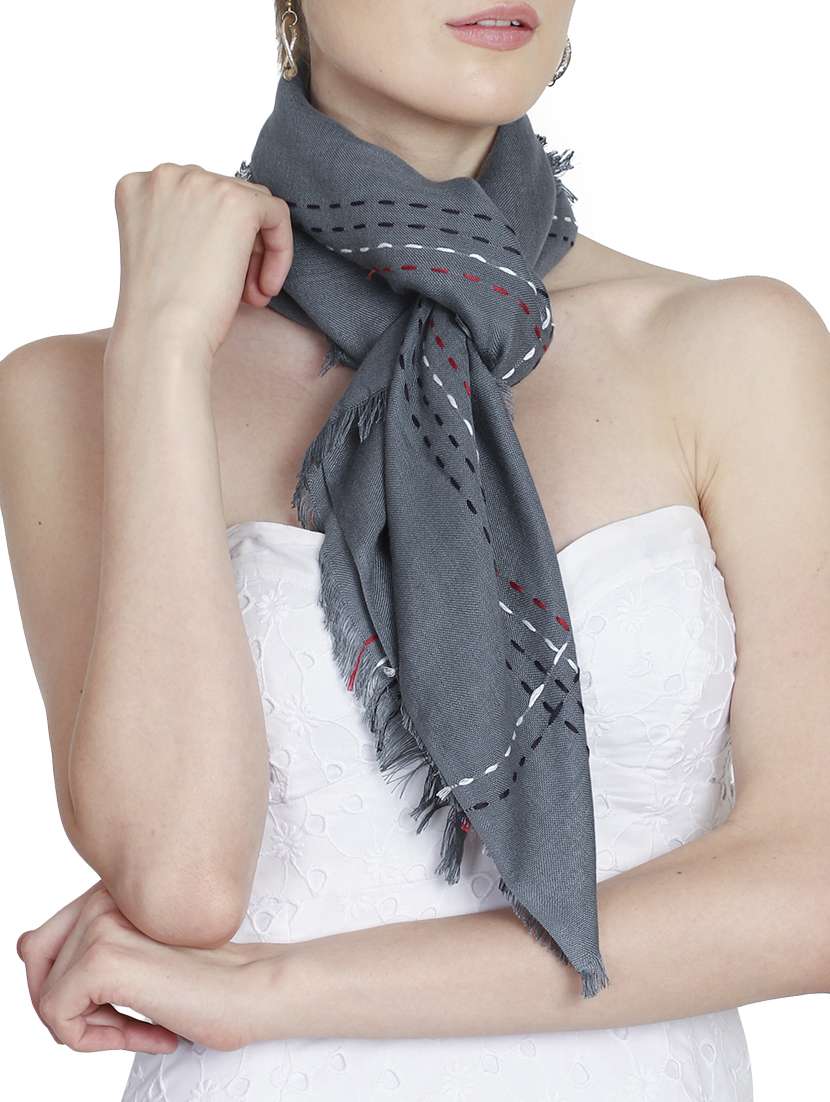 grey viscose scarf - 17139823 - Standard Image - 3