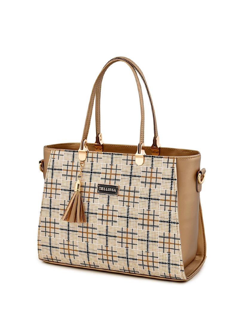 gold leatherette (pu) handbag - 17140768 - Standard Image - 3