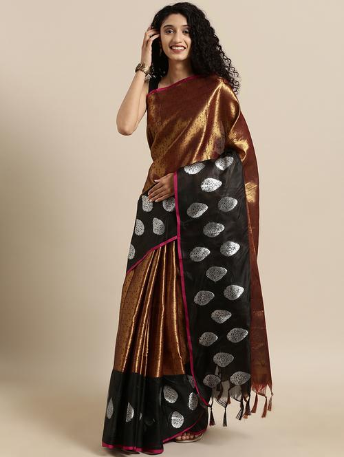 self design kanjivaram saree with blouse - 17140948 -  Standard Image - 0