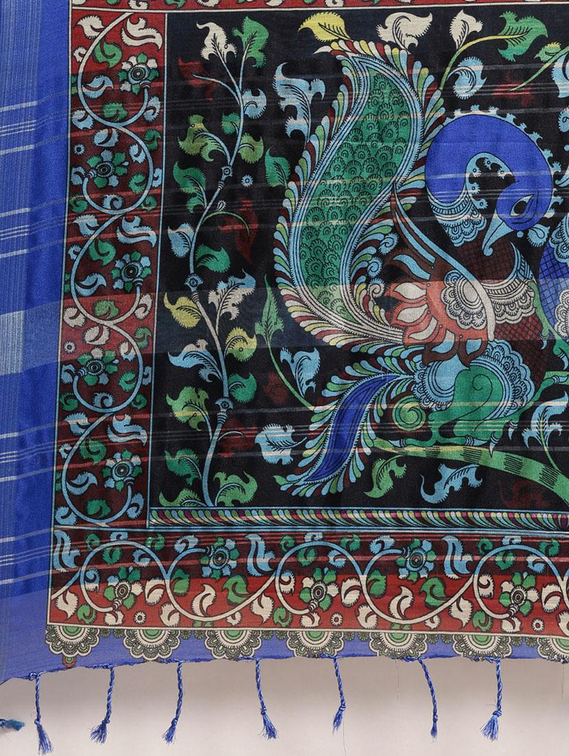 kalamkari woven saree with blouse - 17140955 - Standard Image - 5