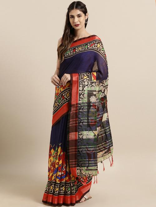 kalamkari woven saree with blouse - 17140958 -  Standard Image - 0
