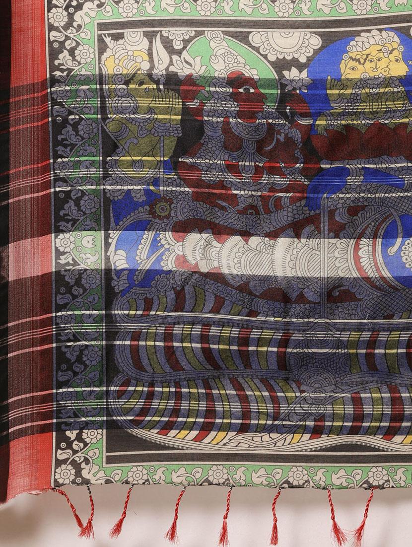 kalamkari woven saree with blouse - 17140958 - Standard Image - 5