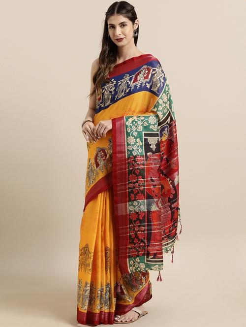 kalamkari woven saree with blouse - 17140959 -  Standard Image - 0