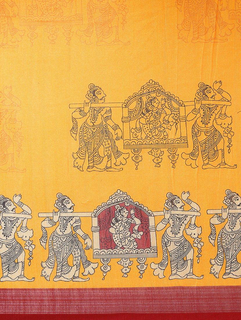 kalamkari woven saree with blouse - 17140959 - Standard Image - 3