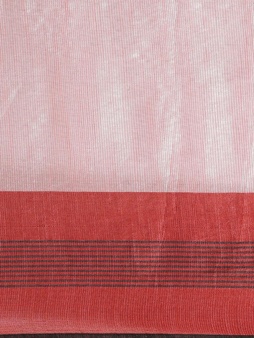 bordered woven saree with blouse - 17140964 - Standard Image - 5
