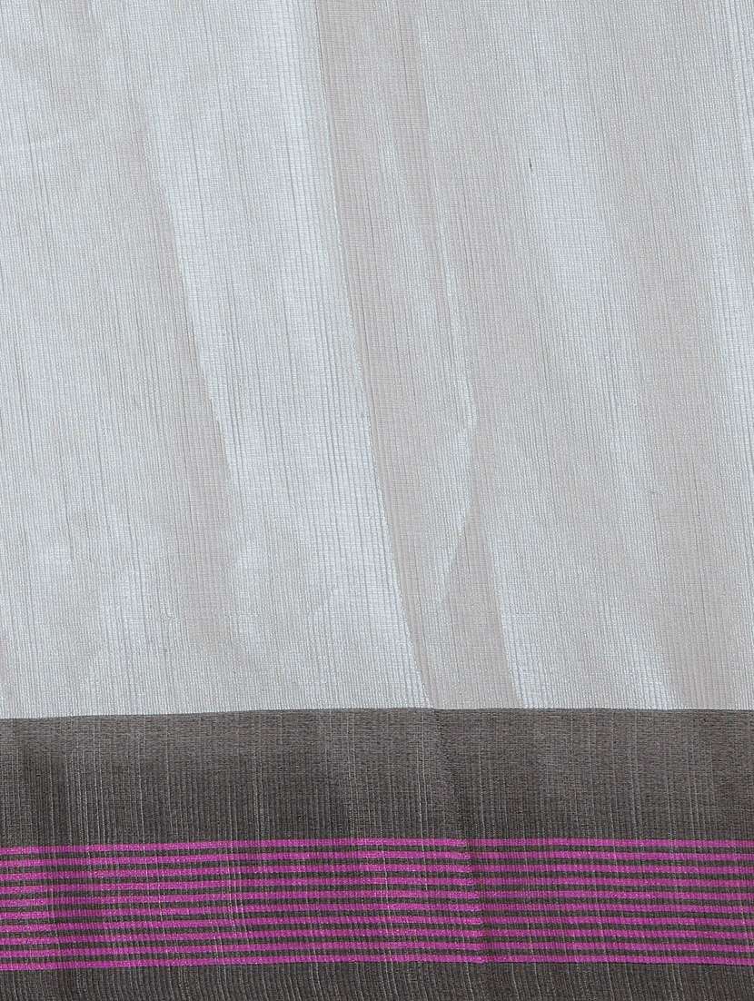 bordered woven saree with blouse - 17140966 -  Standard Image - 5