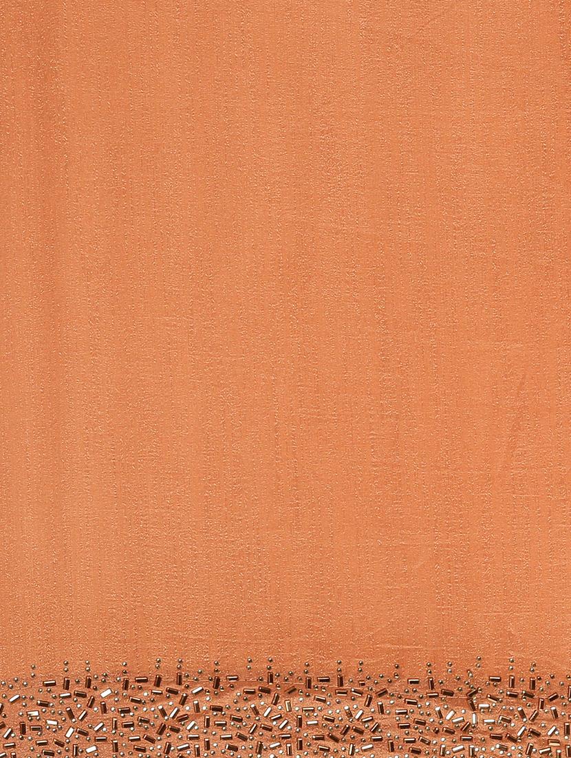 embellished solid saree with blouse - 17140986 - Standard Image - 3