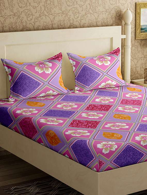  cotton double bedsheet with 2 pillow covers