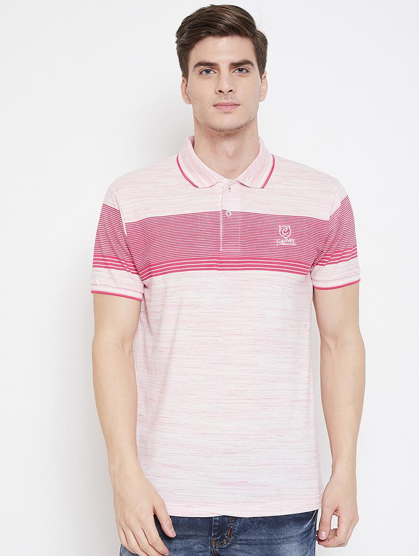 pink striped polo t-shirt - 17142197 -  Zoom Image - 0