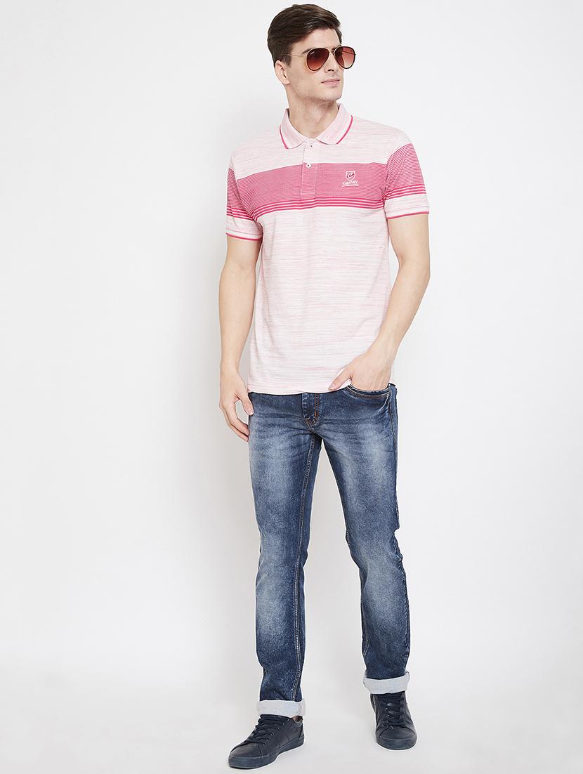 pink striped polo t-shirt - 17142197 - Standard Image - 3