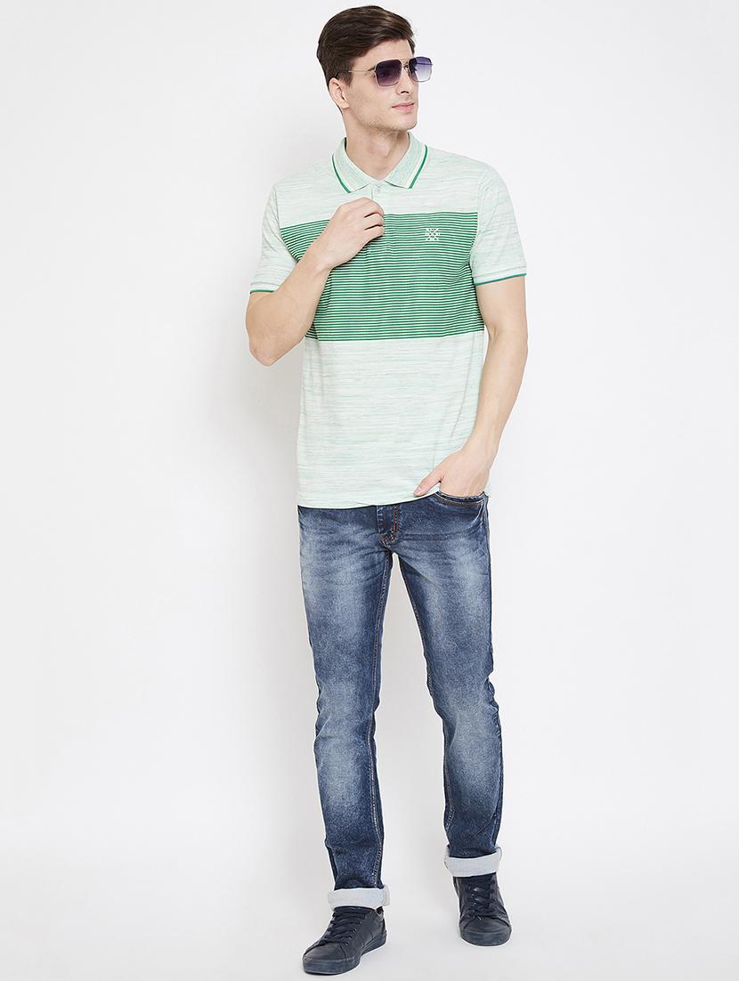 green striped polo t-shirt - 17142200 - Standard Image - 3