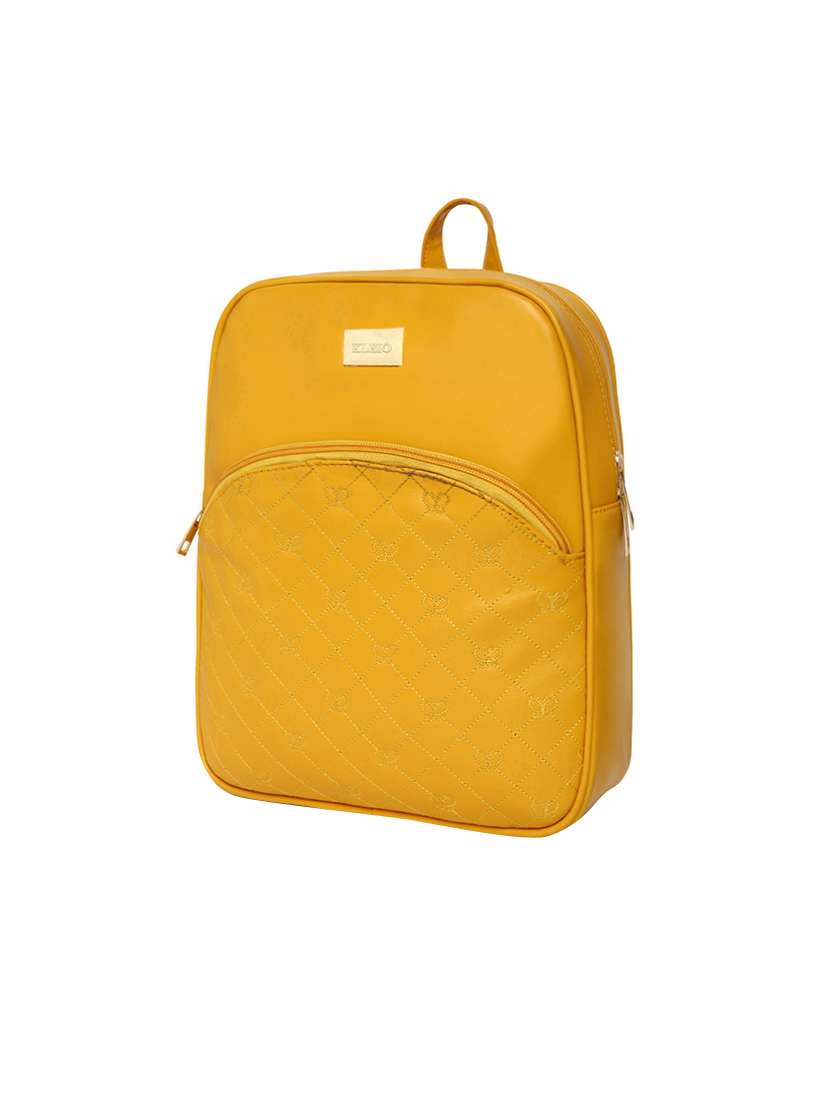 yellow leatherette (pu) regular backpack - 17142797 -  Standard Image - 3