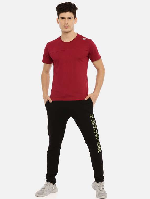 black printed full length track pants - 17143782 -  Standard Image - 3