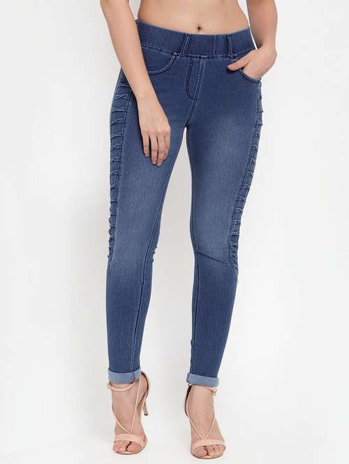 light blue denim jeggings - 17144201 - Standard Image - 0