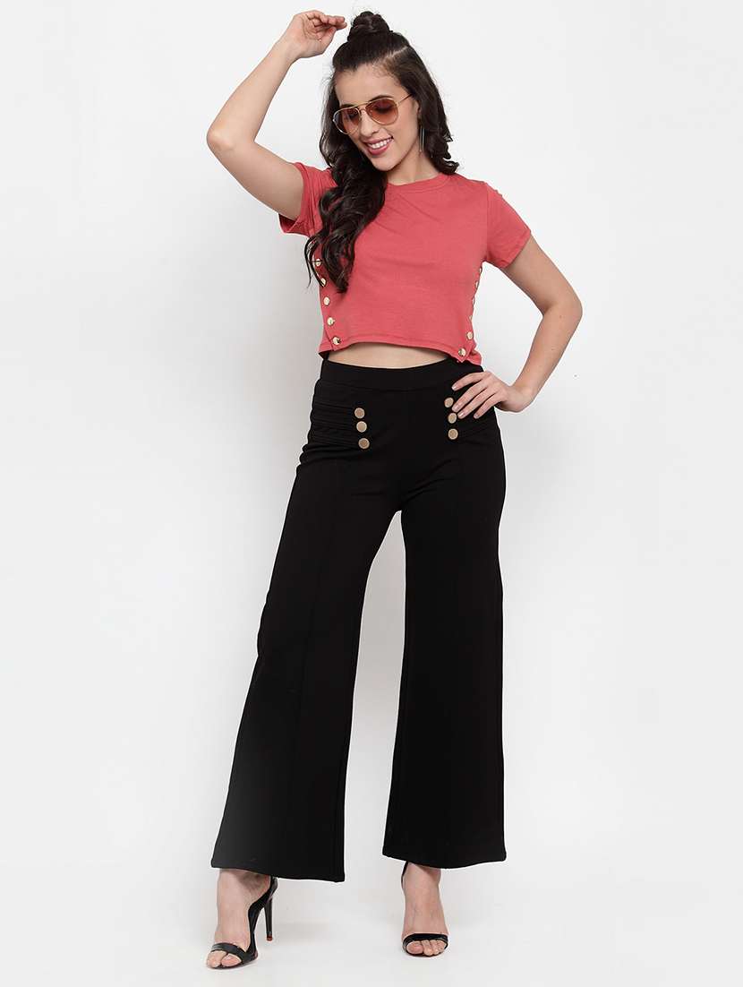 high rise wide leg trouser - 17144210 - Standard Image - 3