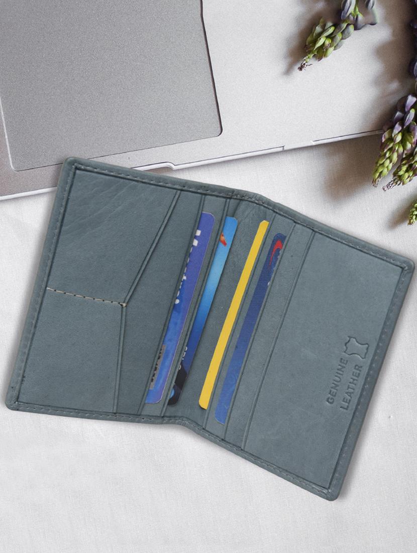 grey solid leather card holder - 17145077 - Zoom Image - 0
