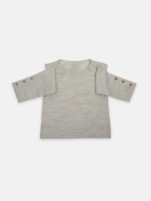 grey khadi kurta kurtas & set - 17145458 -  Standard Image - 0