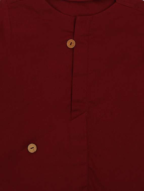 red cotton kurta kurtas & set - 17145498 -  Standard Image - 3