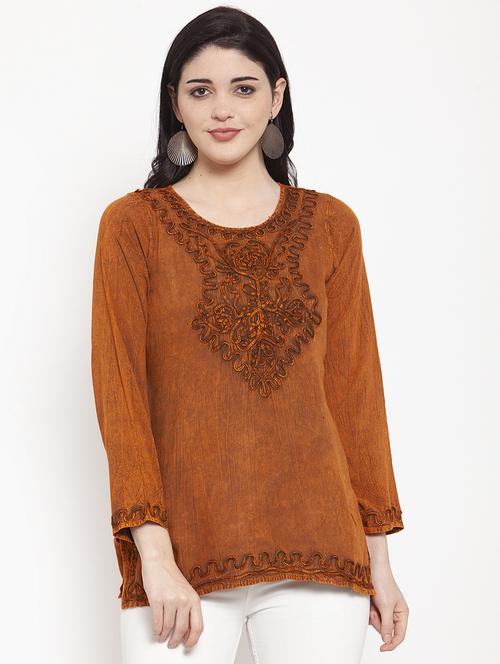 red rayon regular top - 17147485 - Standard Image - 0
