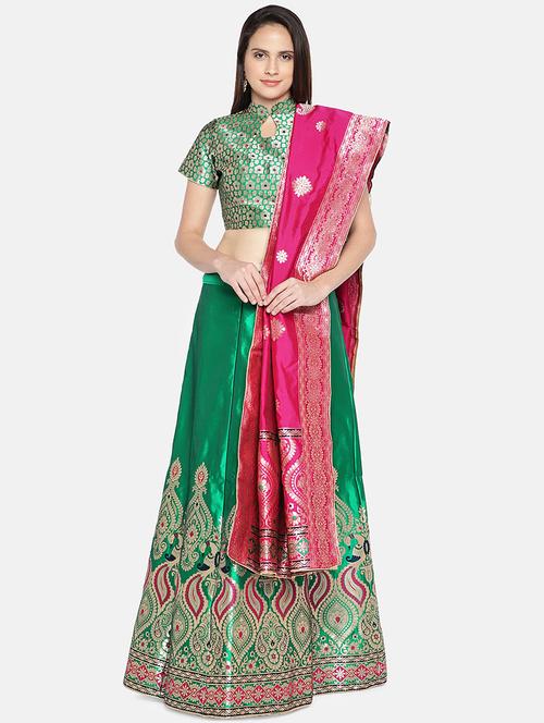 printed panelled lehenga - 17148053 - Standard Image - 0