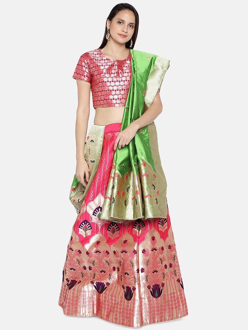 printed panelled lehenga