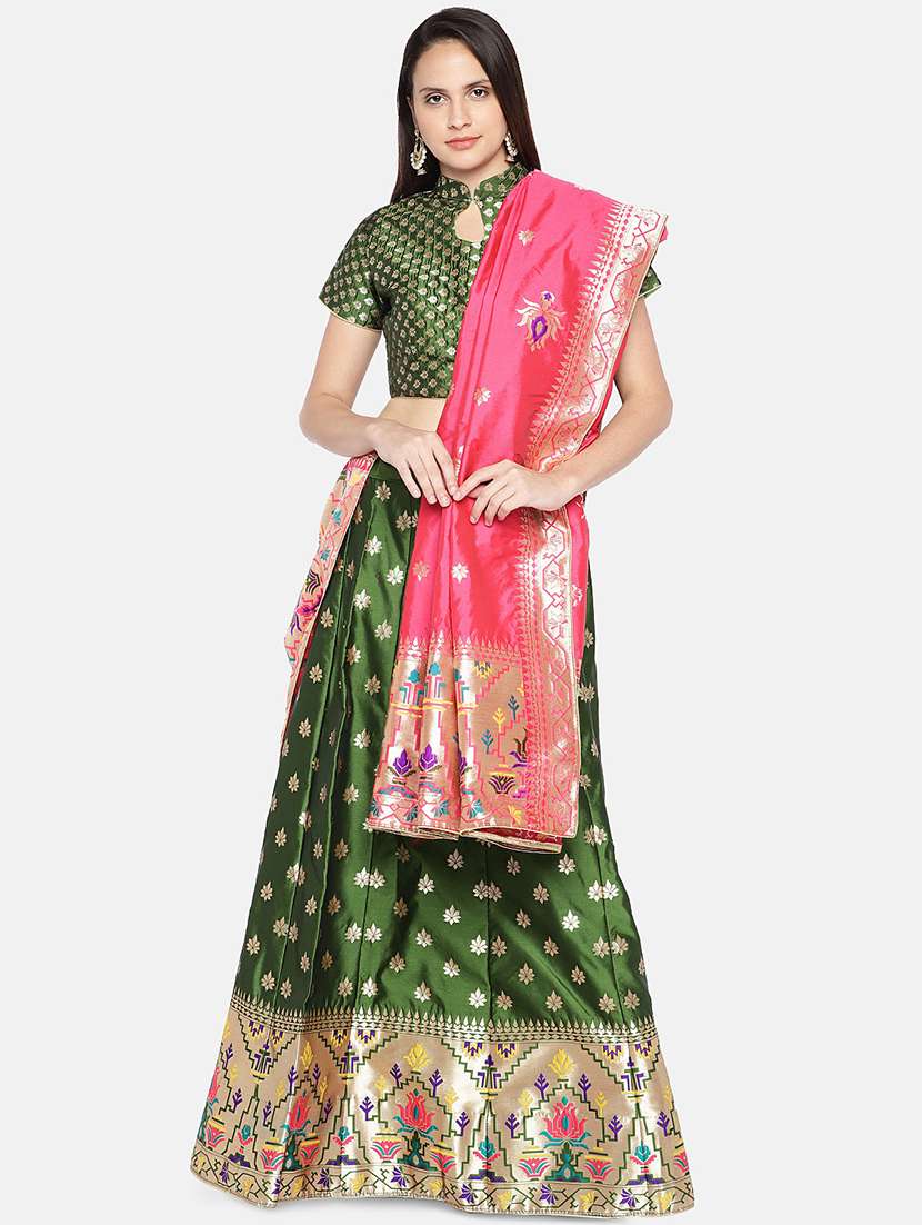 printed panelled lehenga