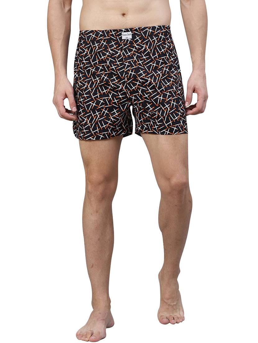 black printed boxer