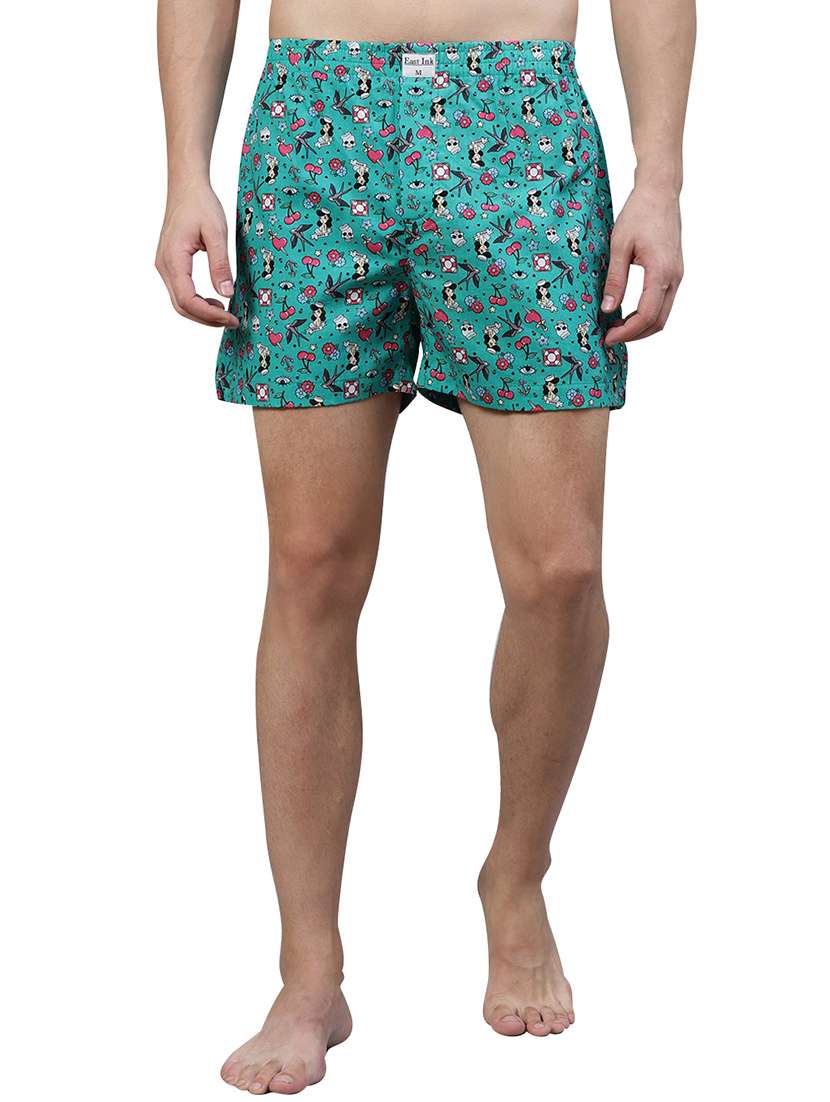 green printed boxer - 17148354 - Zoom Image - 0