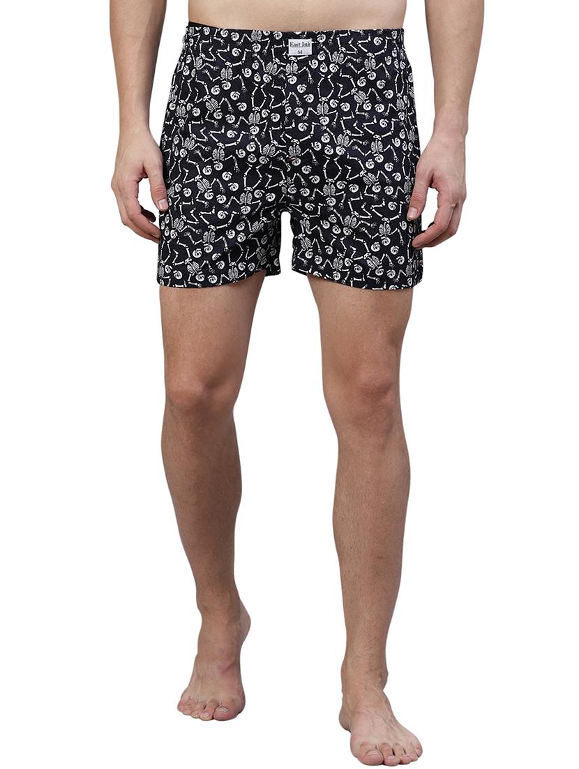 black printed boxer