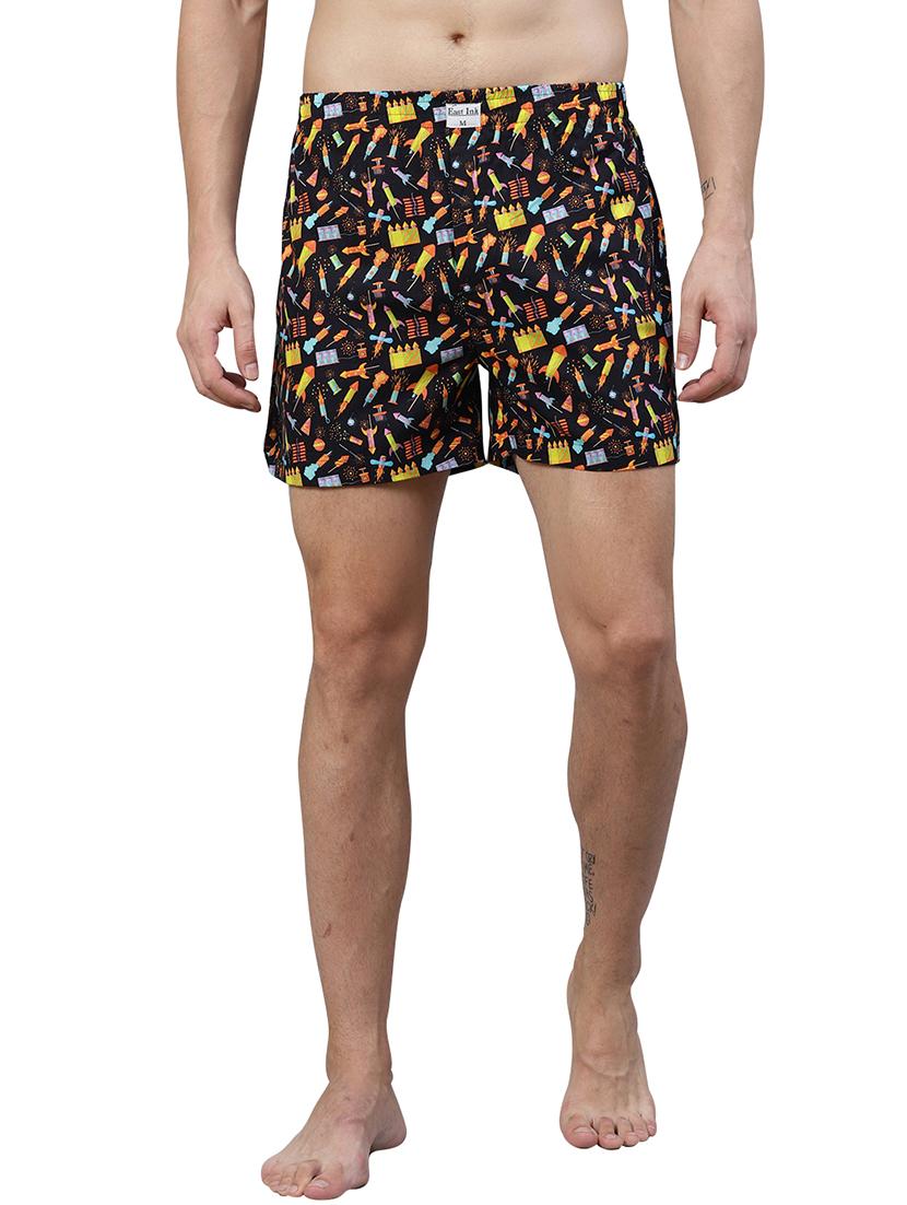 black printed boxer