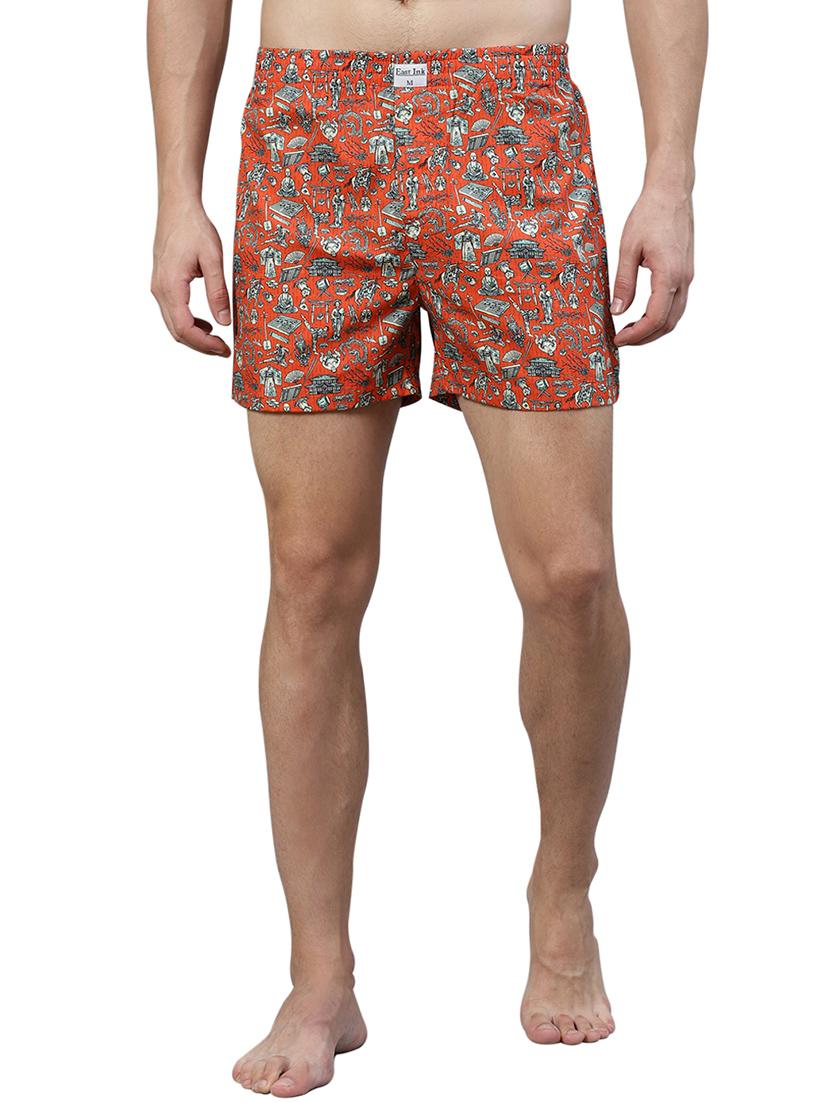 red printed boxer