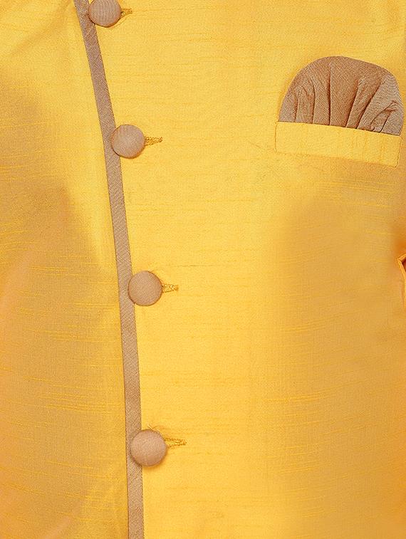 yellow silk blend kurta sets kurtas & set - 17148635 - Standard Image - 3