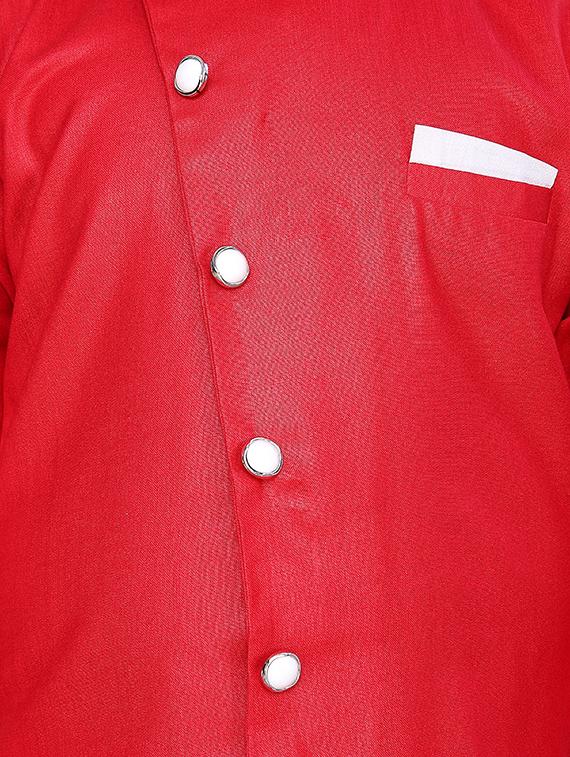 red cotton kurta sets kurtas & set - 17148638 - Standard Image - 3