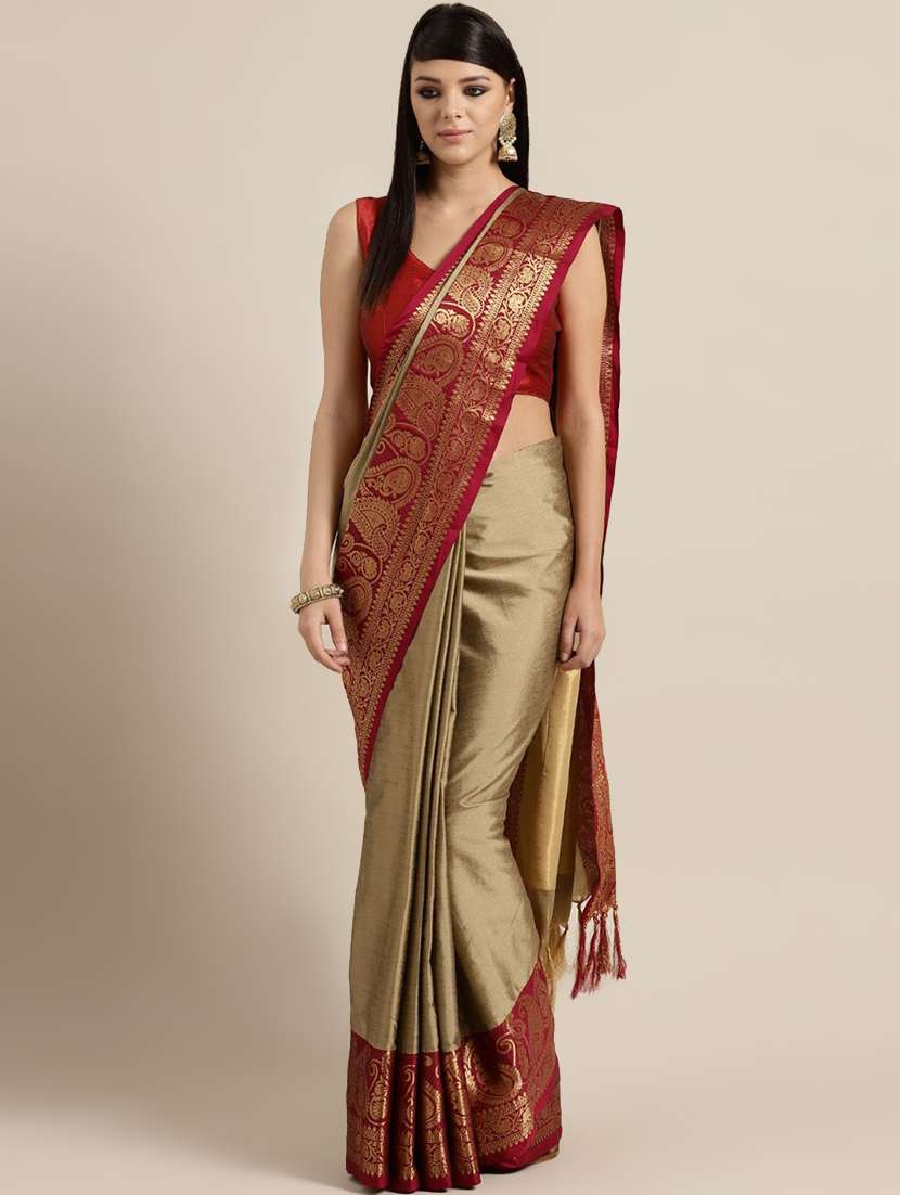 tassel detail kanjivaram saree with blouse - 17148691 -  Zoom Image - 0