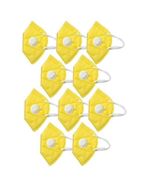 yellow non-woven anti-pollution women mask (pack of 10) - 17149693 - Standard Image - 0