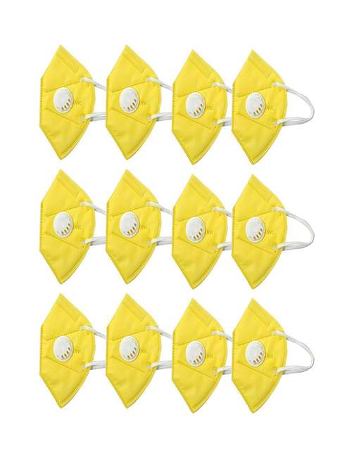 yellow non-woven anti-pollution women mask (pack of 12) - 17149694 - Standard Image - 0