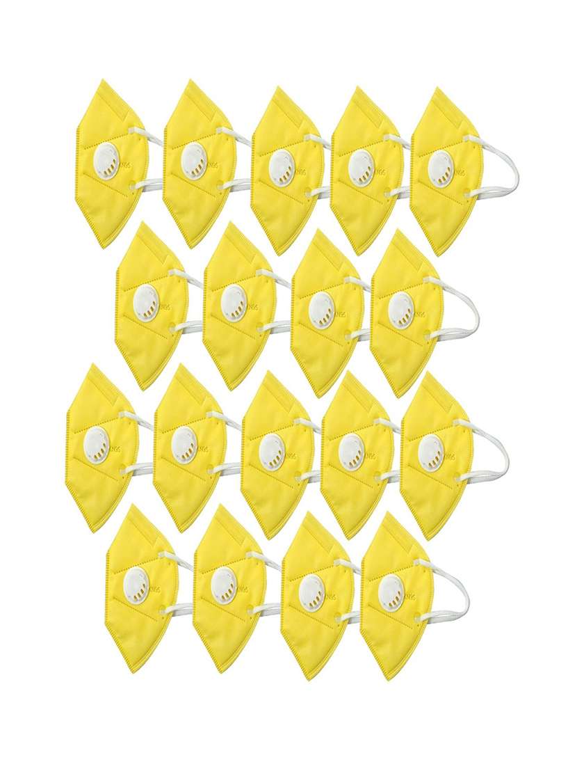 yellow non-woven anti-pollution women mask (pack of 18) - 17149695 -  Zoom Image - 0