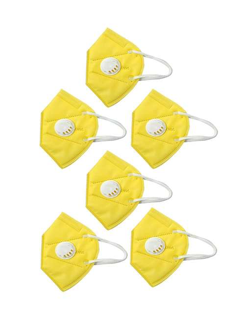 yellow non-woven anti-pollution women mask (pack of 6) - 17149699 - Standard Image - 0