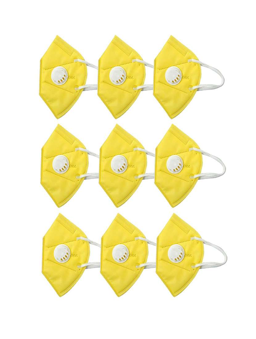 yellow non-woven anti-pollution women mask (pack of 9) - 17149700 -  Zoom Image - 0