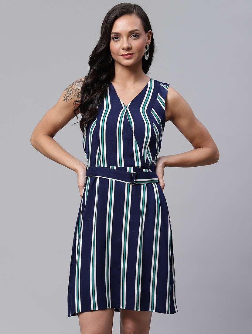 striped a-line dress 
