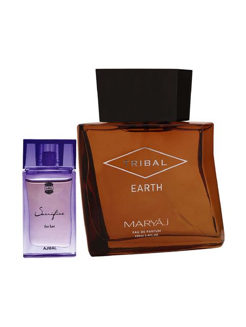 ajmal sacrifice for her cp 10ml for women and maryaj tribal earth edp 100ml for unisex + 2 parfum testers free - 17150992 - Standard Image - 0