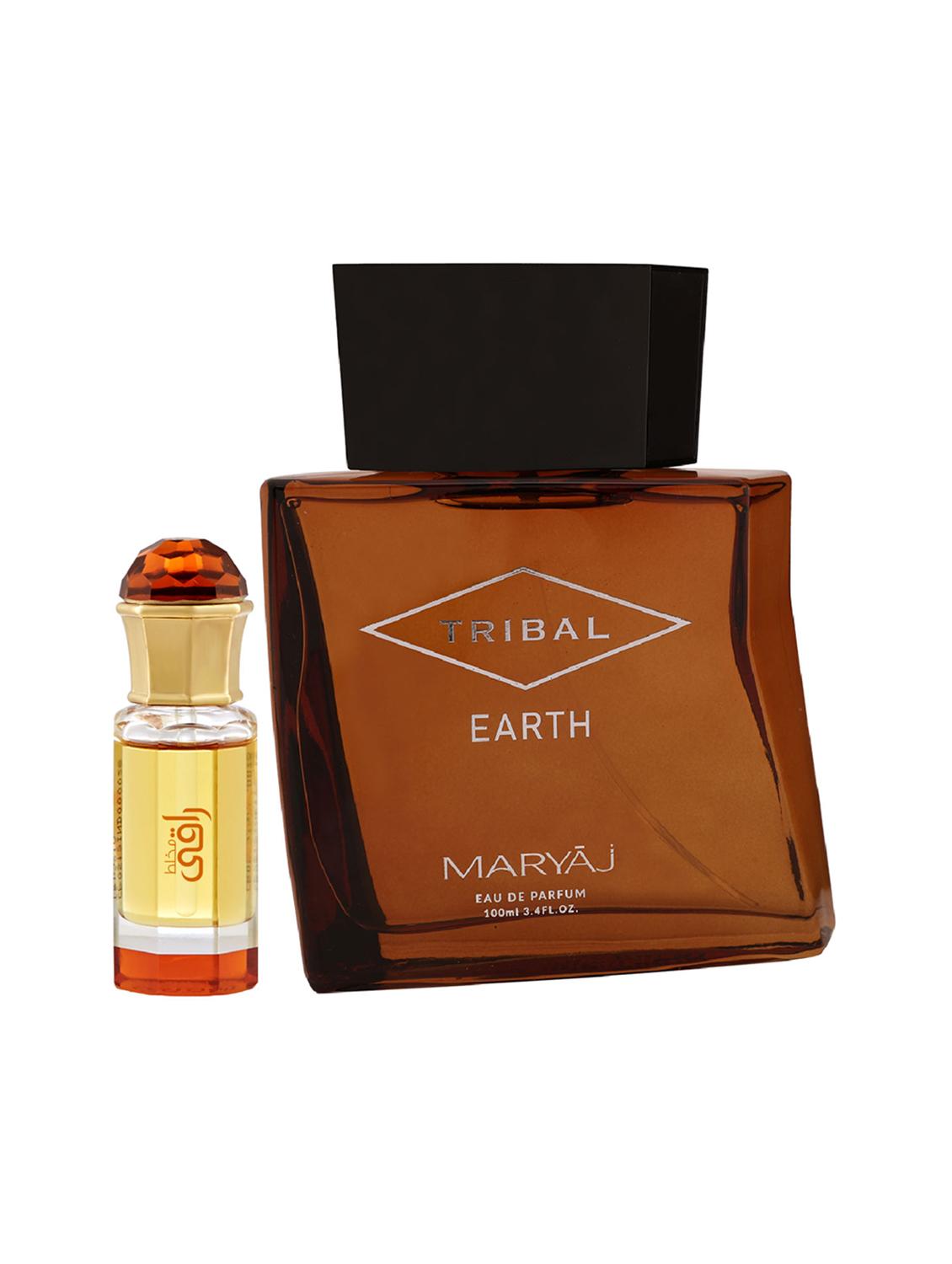 ajmal mukhallat raaqi cp 10ml for unisex and maryaj tribal earth edp 100ml for unisex + 2 parfum testers free - 17150993 - Zoom Image - 0