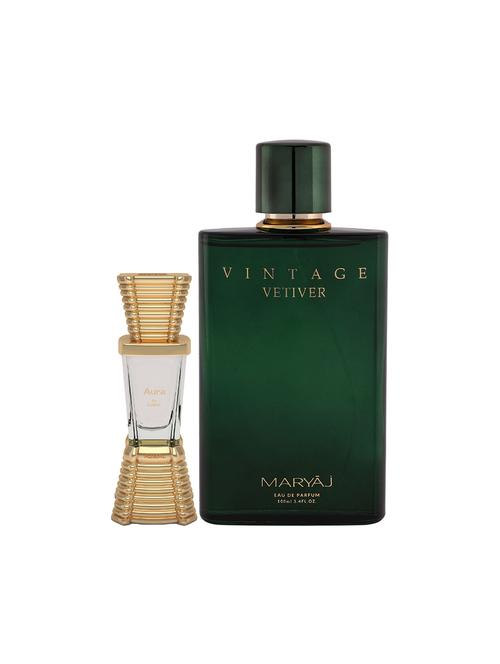 ajmal aura cp alcohol-free attar 10ml for unisex and maryaj vintage vetiver edp 100ml for unisex + 2 parfum testers free - 17150998 -  Standard Image - 0